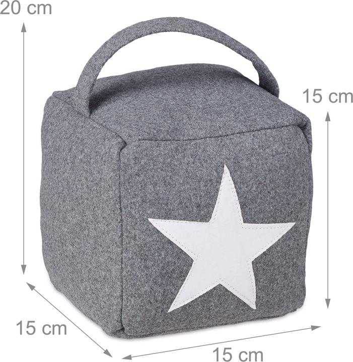 Immagine prodotto Relaxdays Fermaportea a stella con manico (1 Pezzo/i, 15 x 15 x 20 cm)