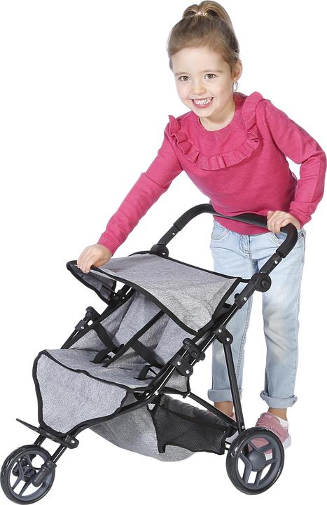 Produktbild Knorrtoys Zwillingspuppenwagen Duo - jeans grey