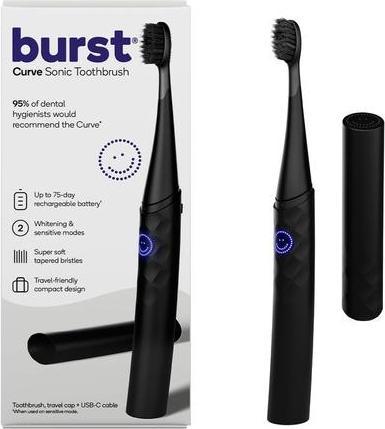 Produktbild Hairburst Burst Curve Sonic Electric Toothbrush for Adults - Black Slim Travel Brush