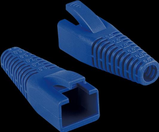 Produktbild LogiLink RJ45-Stecker Knickschutztülle, kürzbar, 5,58,5 mm, blau, 50 Stk. (Stecker Tülle)