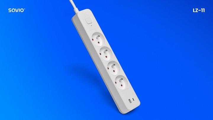 Actual product image Savio LZ-11 (4 x, USB-C, USB-A, 1.50 m)