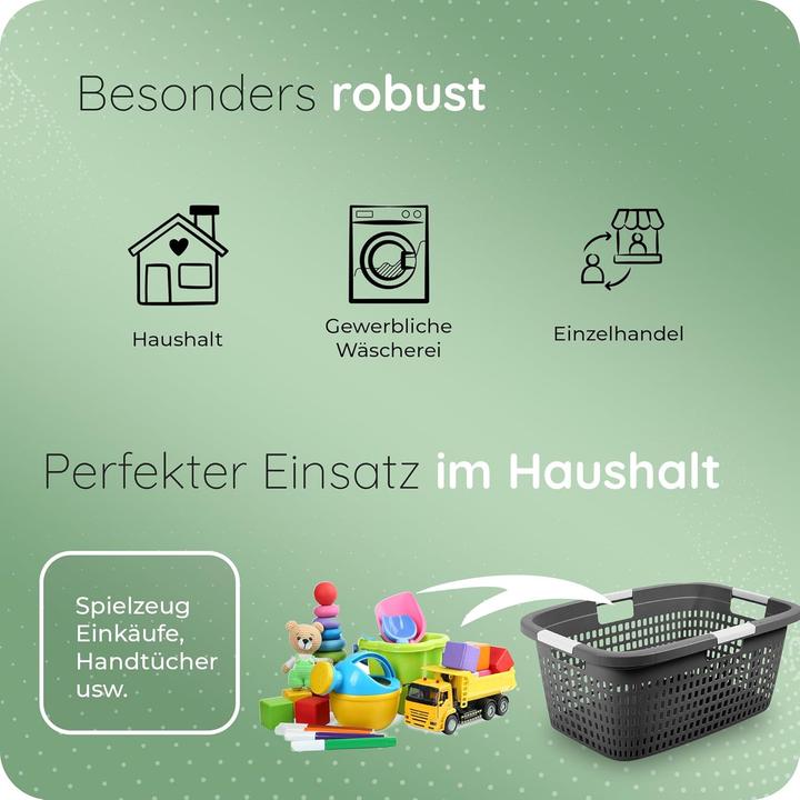 Produktbild Novaliv Wäschekorb-Set 25L + 40L, Wäschebox Set Wäscheeimer Wäschebehälter für Bad Wäsche Schmutzwäs (65 l)