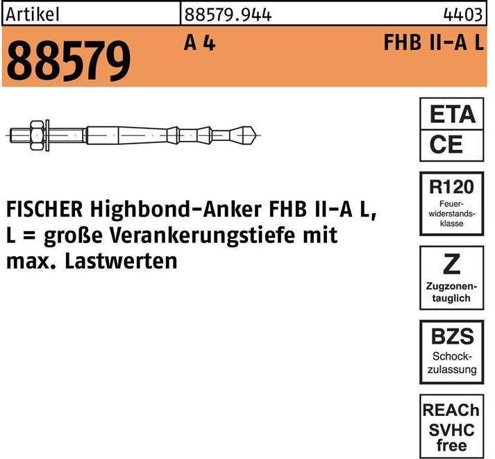 Actual product image Fischer Highbond anchor R 88579 M 12 x 100/ 40 A 4 (10 pcs.)