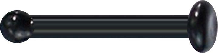 Star Piercing Nasenstecker gerade schwarz mit Teller (Glas, ohne Messing)