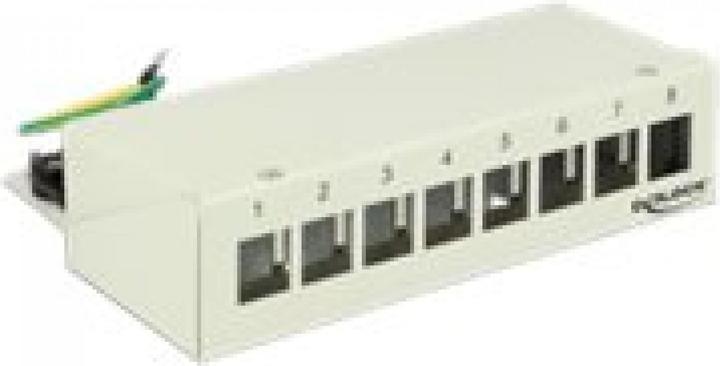 Produktbild Delock 8-Port Desktop Patchpanel, Hutschienenkit