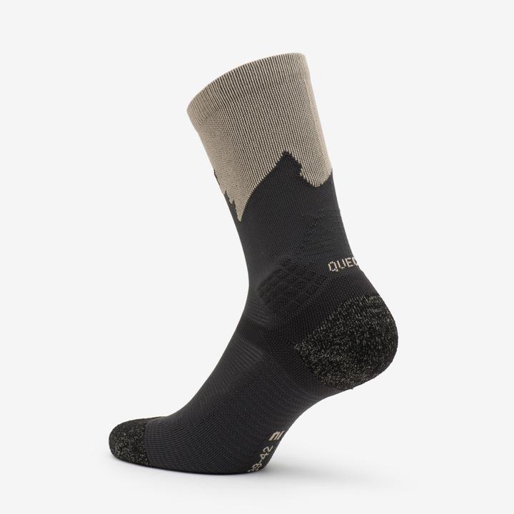 Actual product image Quechua Wandersocken hoch 2 Paar - Hike 500 Trendy khaki/grau (39 - 42)