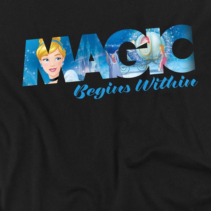 Actual product image Cinderella Unisex Adult Magic Begins Within T-Shirt (S)