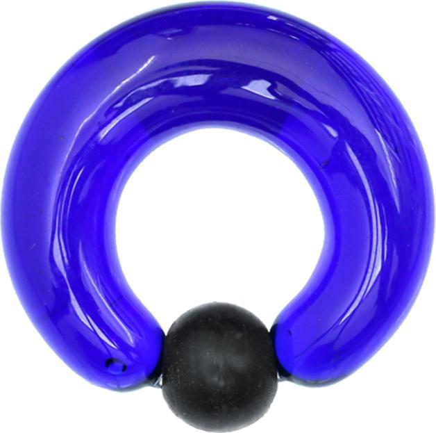 Star Piercing Ball Closure Ring blau Kugel schwarz aus Glas (Glas, ohne Messing, Silikon)