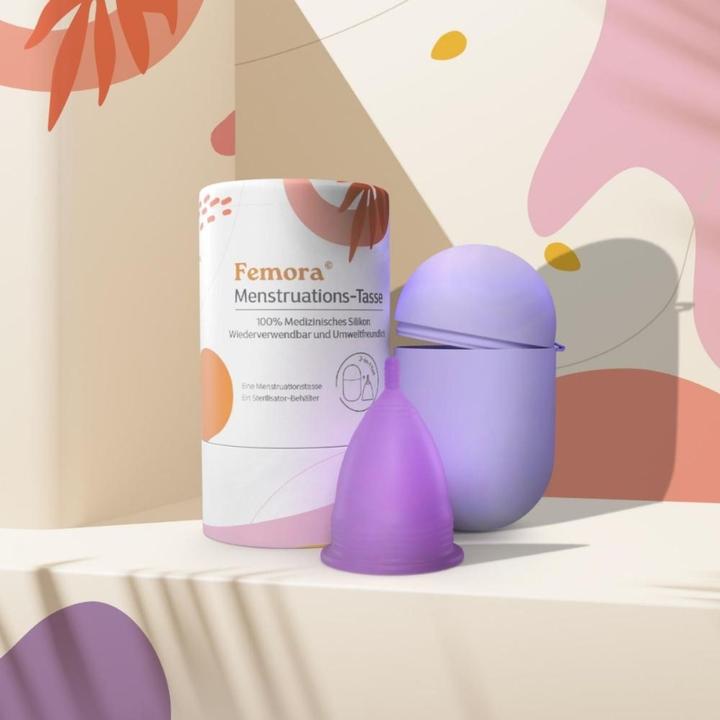 Produktbild Femora Menstruationstasse + Sterilisator Periodenbecher Menstasse (XS)
