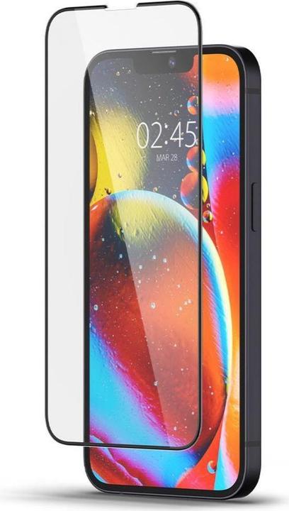 Actual product image Spigen tempered glass Glas.TR Slim FC for iPhone 13 Mini black (1 Piece, Apple iPhone 13 mini)