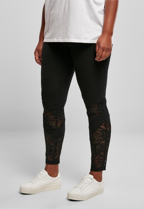 Immagine prodotto Urban Classics Leggings donna a vita alta con inserto in pizzo (5XL)