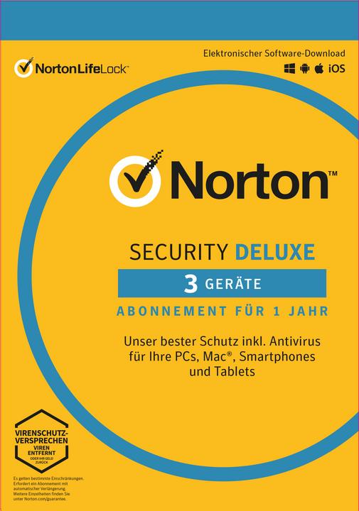 Actual product image Norton Security Deluxe (3 User, 12 months)