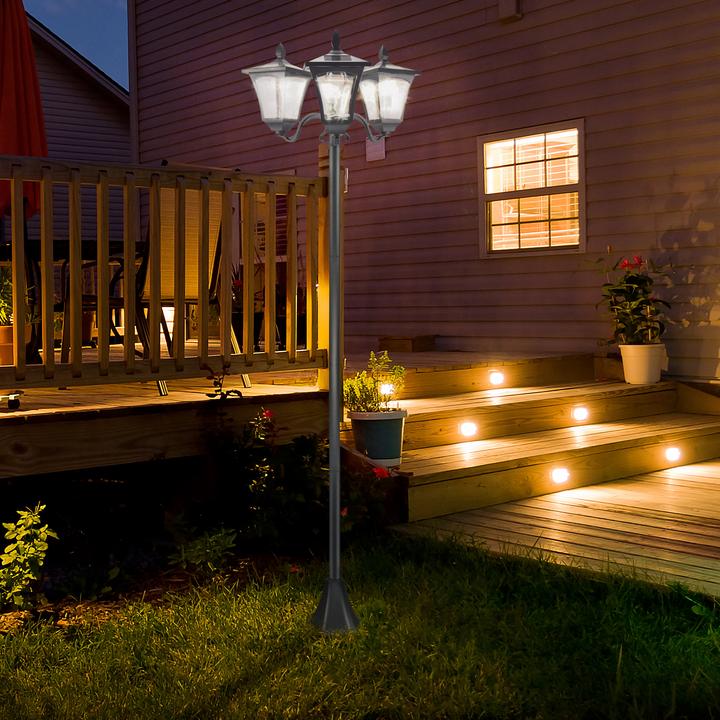 Produktbild Outsunny Solar Gartenleuchte mit 3 Lampen (120 lm)