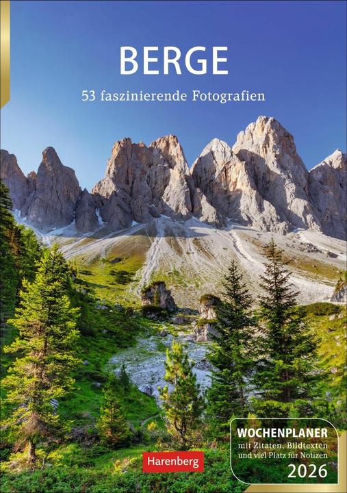 Actual product image Harenberg Berge Wochenplaner 2026 - 53 faszinierende Fotografien (Hardcover, German)