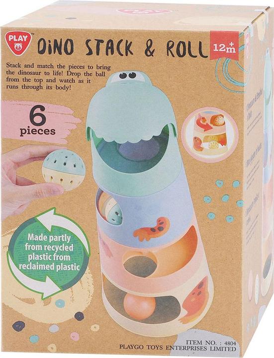Actual product image PlayGo Recycled Material Dino Stack Roll 6 Pcs