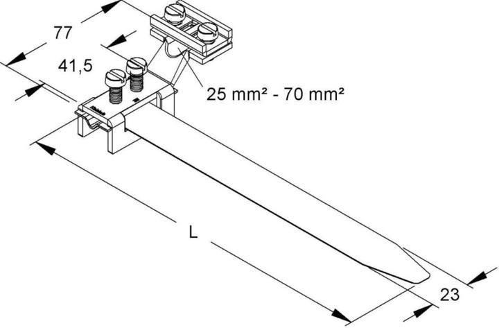 Actual product image Kleinhuis HKL 38/6 Earthing strap clamp 25-165mm