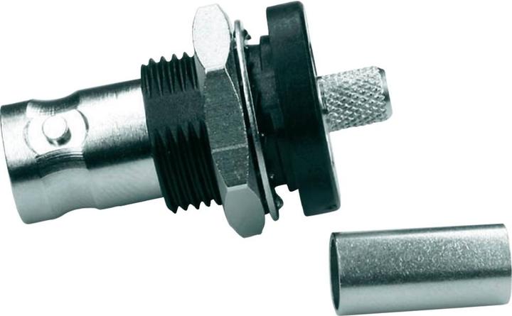 Actual product image Telegärtner BNC cable panel jack crimp G01 50 Ohm, crimp/crimp, insulating flange, A1305, Z04, G01 (RG-58 C/U)