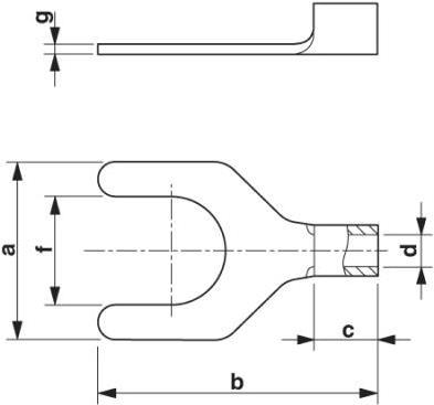 Image du produit Phoenix Contact Cosse à fourche 1.1 mm² 2.5 mm² Trou-Ø=5.3 mm Métal non isolé 3240145 100 pcs.