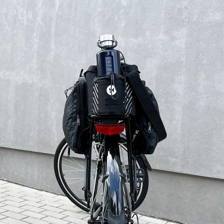 Actual product image Wozinsky bike carrier bag with 9l shoulder strap (rain cover included) black (WBB22BK) (9 l, Luggage carrier bag)