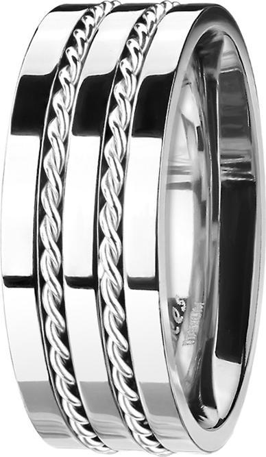 Star Piercing Ring silber mit zwei Stahldrat linien