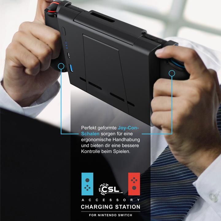Produktbild CSL Nintendo Switch Akku Hülle 10000mAh, Controller Powerbank mit Joy-Con-Griffen, Gamepad Ladegerät (Switch)