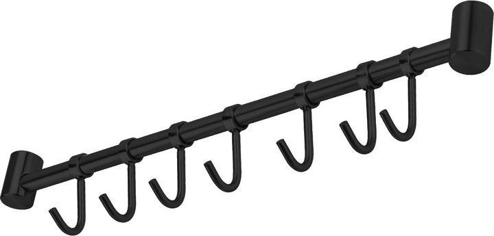 Actual product image Intirilife Stainless steel hanging rail with 7 hooks