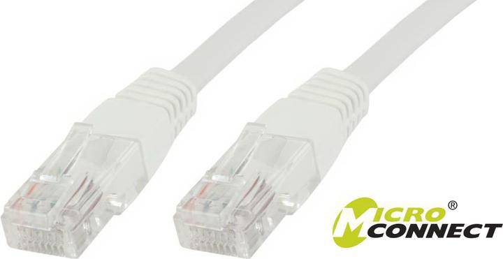 Produktbild MicroConnect UTP6A005W Netzwerkkabel 0,5 m Cat6a U/UTP (UTP) Weiss (U/UTP, CAT6a, 0.50 m)