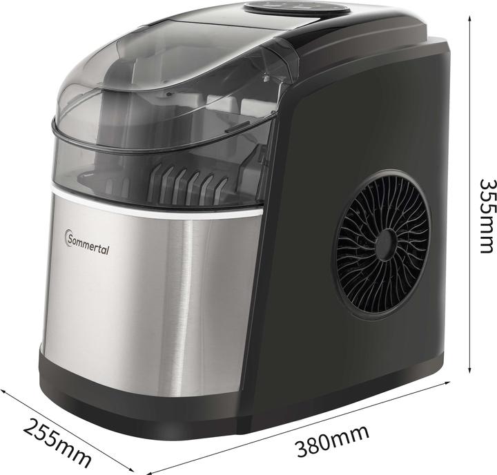 Produktbild Sommertal Eiswürfelmaschine – Schnelle Eisproduktion (12kg/Tag), Zwei Würfelgrössen, Energiesparmodus