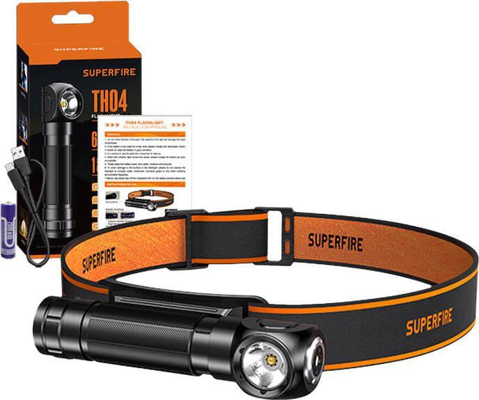 Actual product image Superfire 2-in-1 Headlamp TH04, 600lm, USB-C (600 lm)