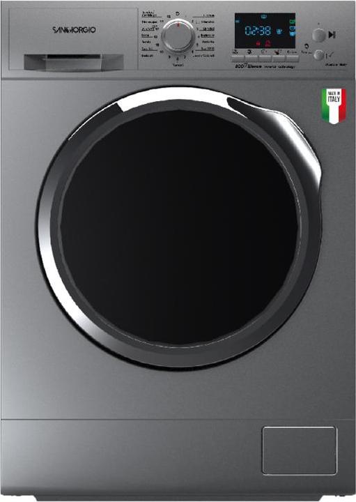Produktbild SanGiorgio F814DISC Frontlader-Waschmaschine 8 kg 1400 U/min D Silber (8 kg, Links)