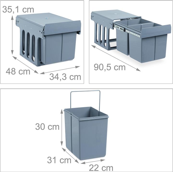 Actual product image Relaxdays Built-In Kitchen Bin, Compact (15 l)