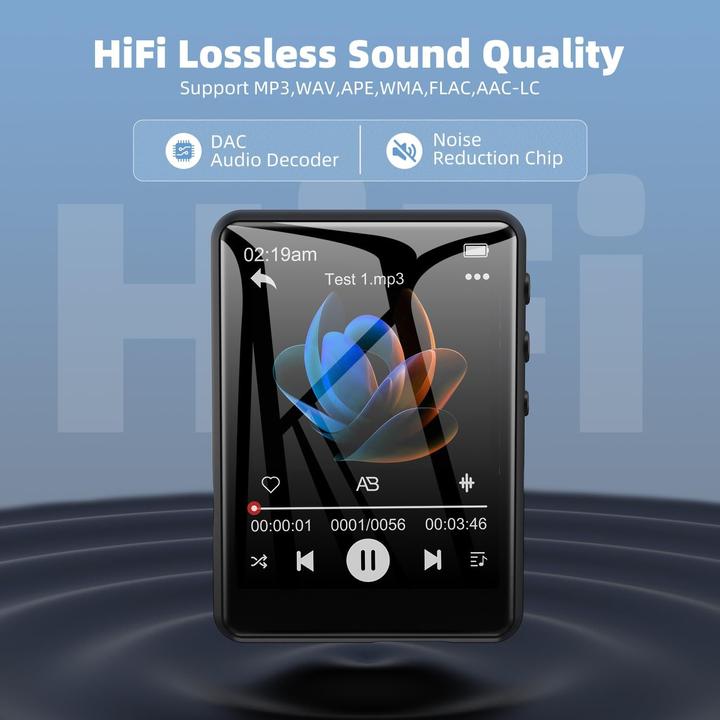 Actual product image Zaqe Tragbarer MP3-Player mit Bluetooth und Touchscreen