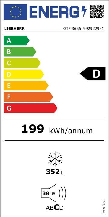 Energie-Label Liebherr Gefriertruhe GTP 3656-22 A+++ (Freistehend, 248 l)