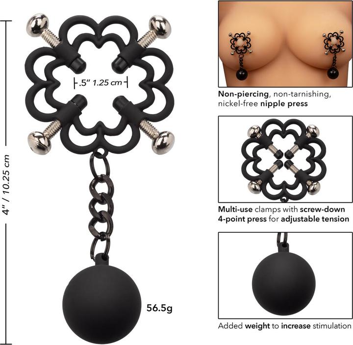 Actual product image CalExotics Nipple Grips Power Grip 4-Point Weighted Nipple Press