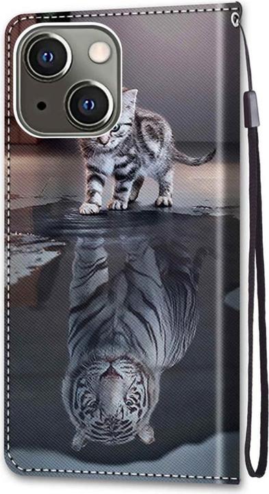 Produktbild Cover-Discount iPhone 13 mini - Lederetui Hülle Katze (Apple iPhone 13 mini)