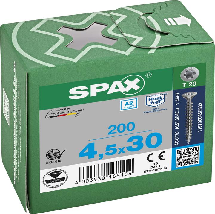 Image du produit Spax Vis pour panneaux agglomérés A2 (200 Vis par pièce)