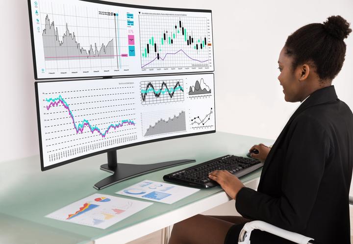 Image du produit Peerless 1X2 freestanding universal desktop mount - 24-49inch monitors (Tables, 49")