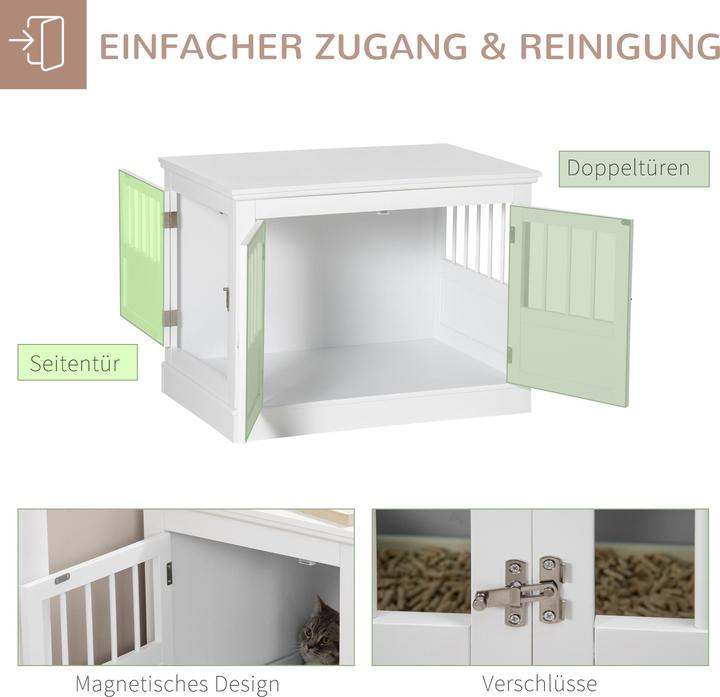 Actual product image PawHut Hundekäfig Spanplatte, MDF Weiss (Dog kennel)