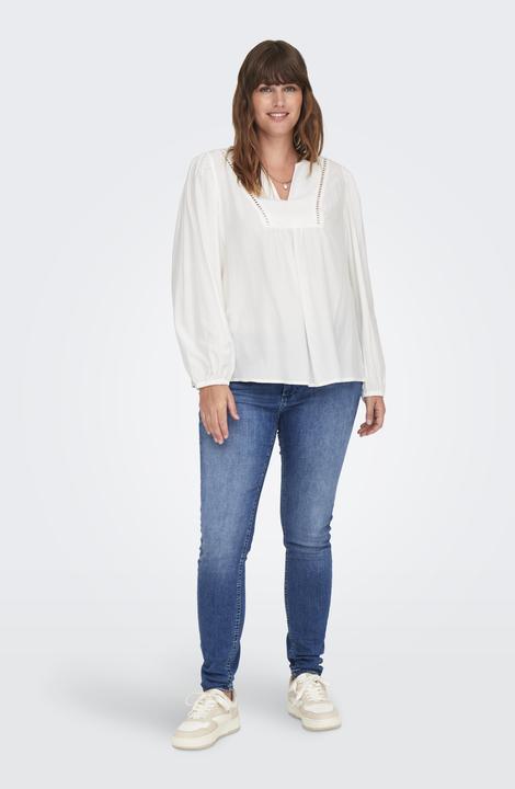 Produktbild Only Normal geschnitten V-Ausschnitt Elastische Bündchen Puffärmel Top Top (42)