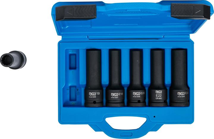 Produktbild BGS Kraft-Steckschlüssel-Einsatz-Satz E-Profil, Zwölfkant Antrieb Innenvierkant 20 mm (3/4") 6-tlg.