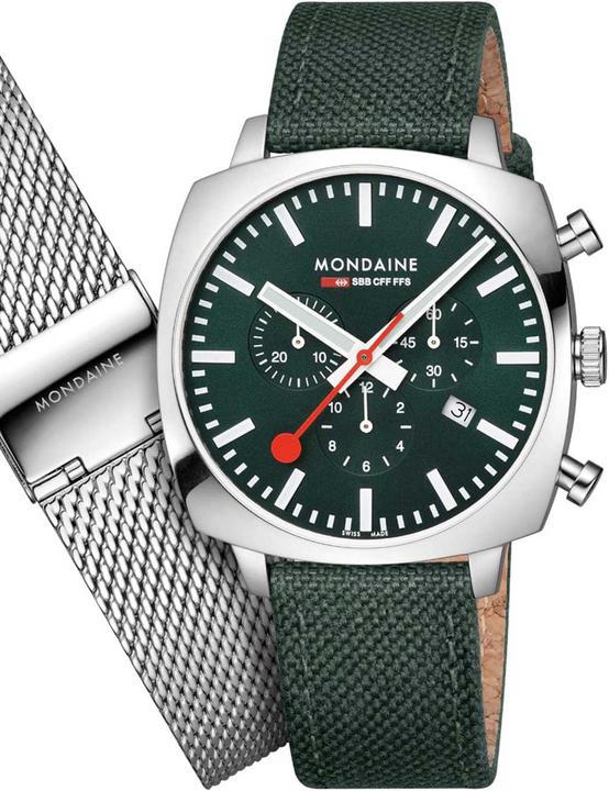 Produktbild Mondaine Grand Cushion (Chronograph, 41 mm)
