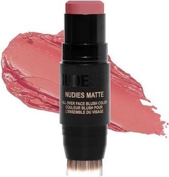 Actual product image Nudestix Nudies Matte Cream Blush 3-in-1 All Over Face Colour for Cheeks Eyes and Lips with Blending Brush Ch