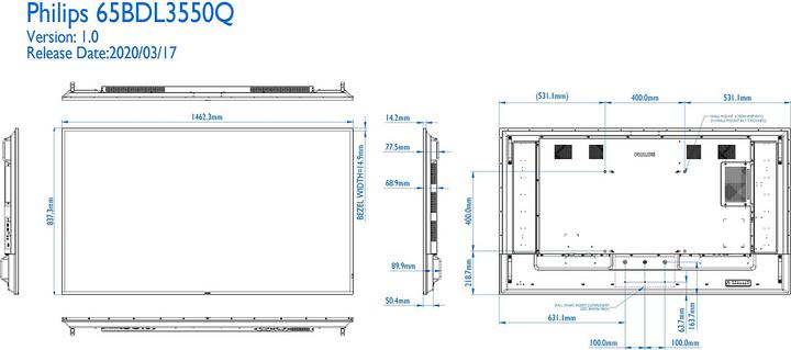 Actual product image Philips Q-Line 65BDL3550Q (3840 x 2160 Pixels, 64.50")