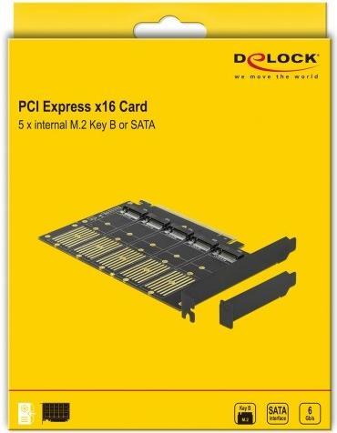 Immagine prodotto Delock Host Bus Adapter PCI-ex16v3 - 5xM.2 Key-B, SATA