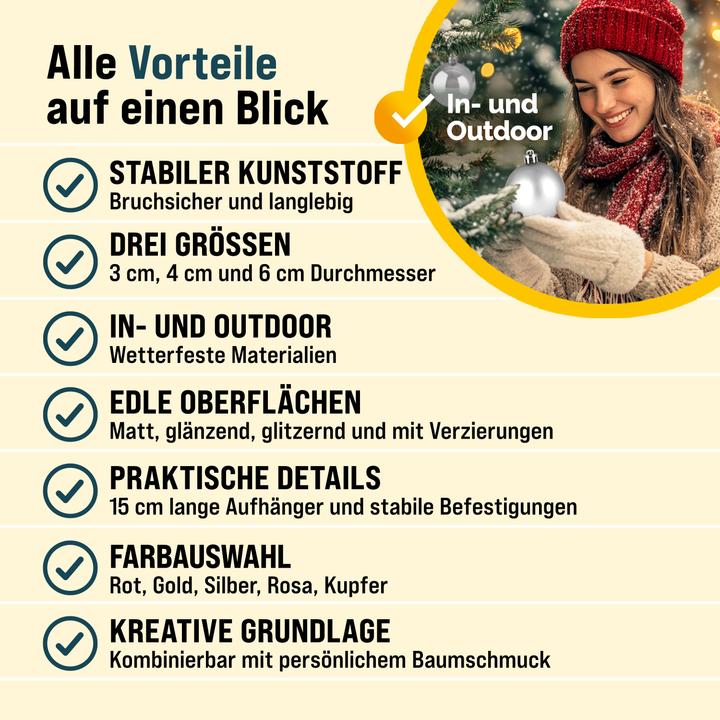 Produktbild Deuba Weihnachtsbaumkugeln (100 -teilig)