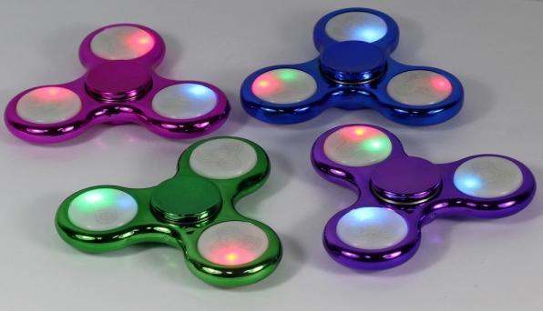Produktbild Fun trading 1 Finger-Kreisel fidget spinner LED Licht Chrome Far