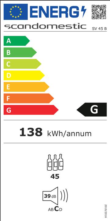 Energie-Label Scandomestic SV 45 B - Weinkühlschrank