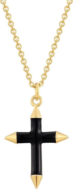 Glanzstücke München Damen Kreuz Sterling Silber Gelbgold 40,0 cm Basiskette + 5,0 cm Verlängerung - 33864 (Sterling Silber, 40 - 45 cm)