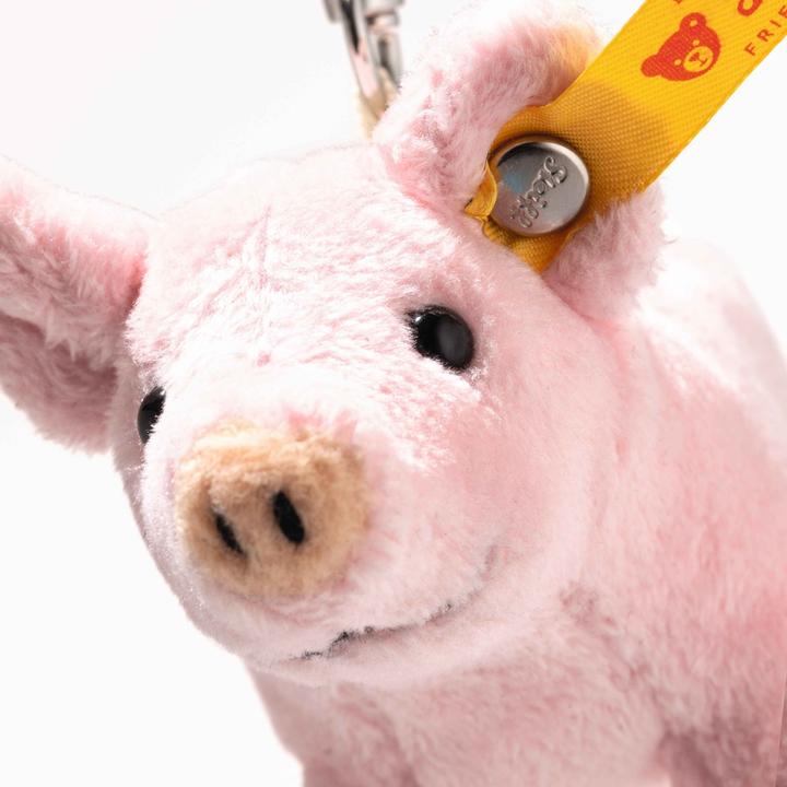 Image du produit Steiff 112652 - Anhänger Glücksbringer Schwein, rosa, Plüsch-Schlüsselanhänger, 9 cm