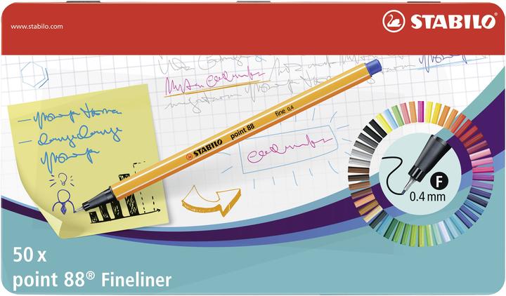 Produktbild STABILO point 88 Fineliner (Mehrfarbig, 50 x)